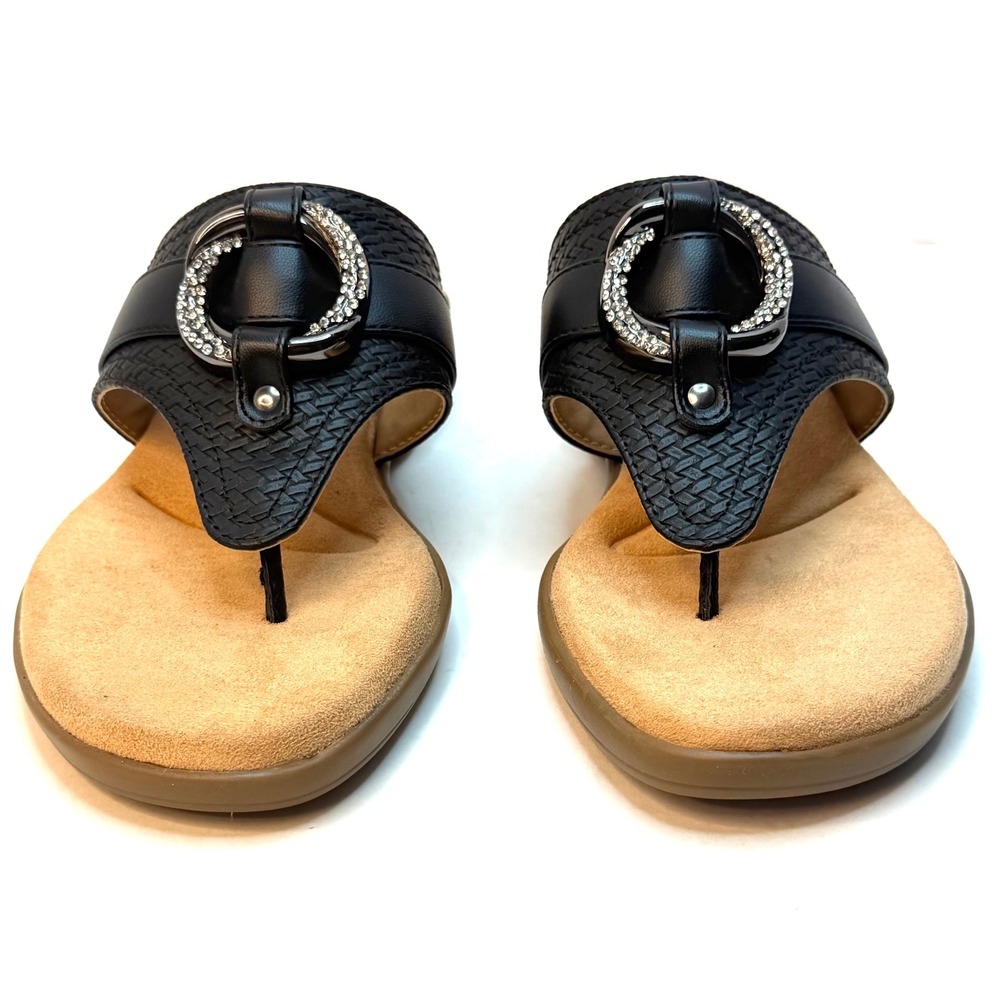 Cliffs by White Mountain Women's Benedict Thong Comfort Sandal Black 6.5M NWT